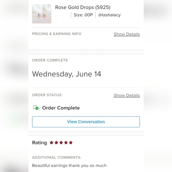 Rose Gold Drops (S925) - Picture 10 of 11